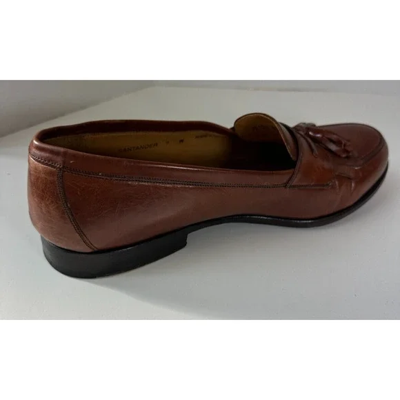 Mezlan Santander Cognac Brown Tassel Loafers Made in Spain Men's Shoes Size 9 W - Picture 8 of 12